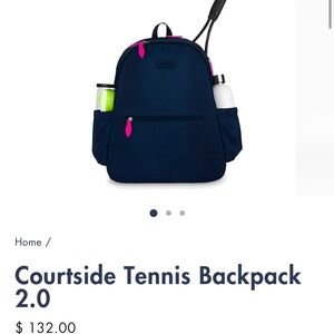 Navy Tennis Backpack with Pink Accents